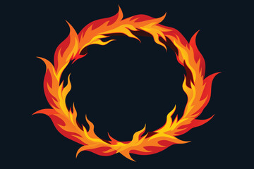 Fire circle realistic design. Vector illustration