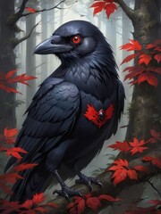 raven on a tree