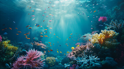 Fototapeta na wymiar coral reef in sea , generative ai
