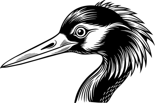 recommend clip art: crane head silhouette vector illustration