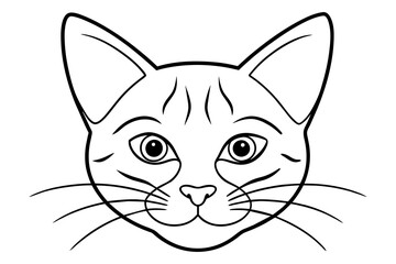 line art of a cat head