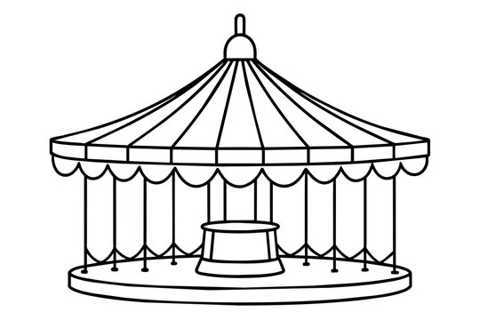recommend clip art: line art of a carousel 