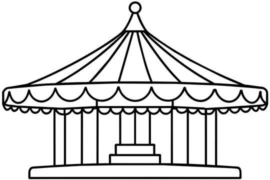 recommend clip art: line art of a carousel 