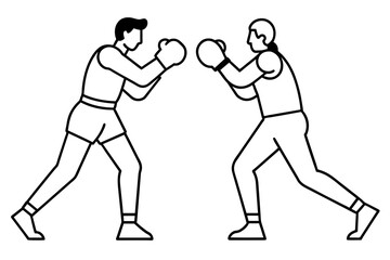 Fototapeta na wymiar boxing line art vector illustration