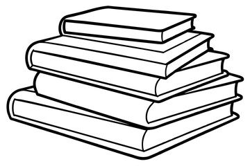 books outline vector illustration