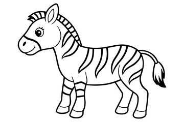 zebra line art vector illustration