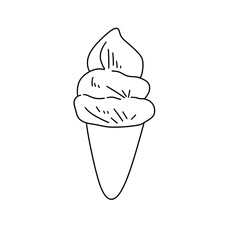 A white ice cream cone with a white frosting