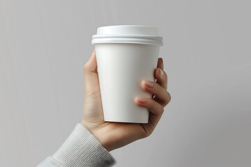 Grab-and-Go: Disposable Coffee Cup in Hand