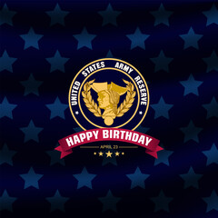 Happy Birthday US Army Reserve April 23 Background Vector Illustration