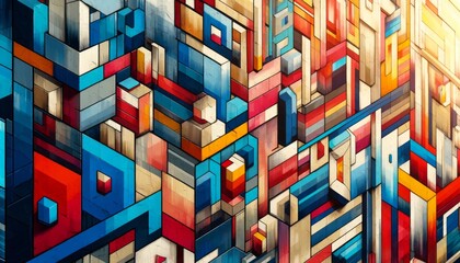Create a detailed 16_9 image of a close-up of a colorful abstract mural on an urban street wall. - obrazy, fototapety, plakaty