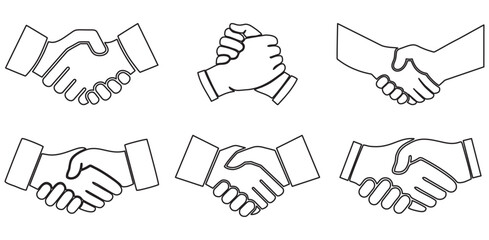 Handshake Line Art icon. Deal symbol. Line style