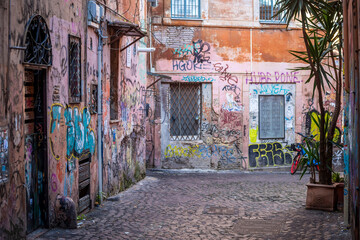Balade dans les rues du quartier Trastevere à Rome