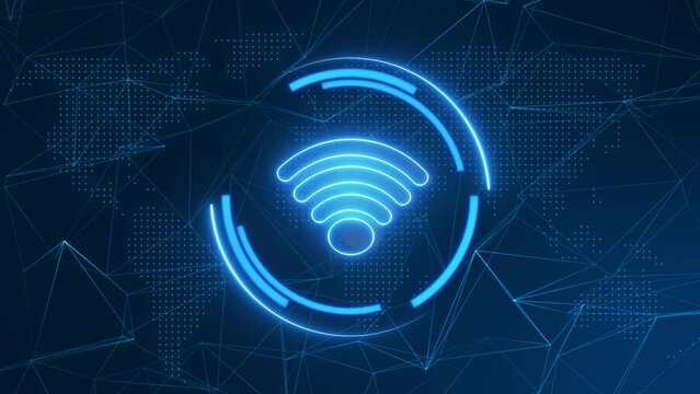 Wifi icon animated technology concept