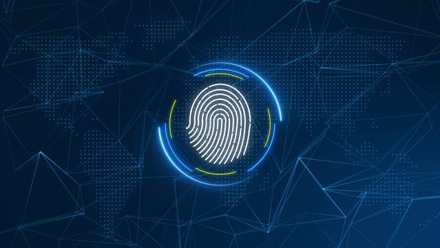 Digital fingerprint technology concept animated video