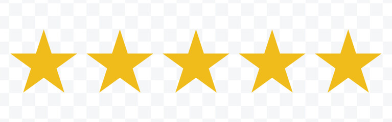 Star icon. Vector yellow isolated five stars. Customer feedback concept. Vector 5 stars rating review. Quality shape design 2 3 2 - obrazy, fototapety, plakaty