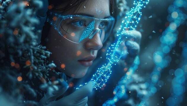Synthetic Biology and Bioengineering, synthetic biology and bioengineering with showing scientists designing and constructing artificial biological systems and organisms for various applications, 