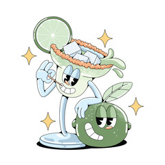 Cocktail Retro Mascot Character Illustration