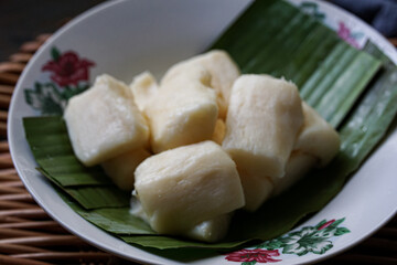 Tapai Ubi (fermented tapioca), a popular Malay dessert.