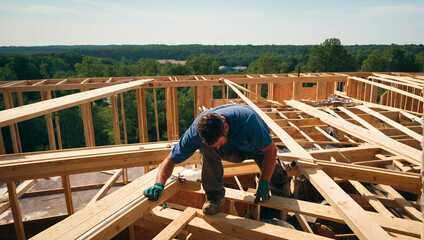 Roofer Carpenter Working 