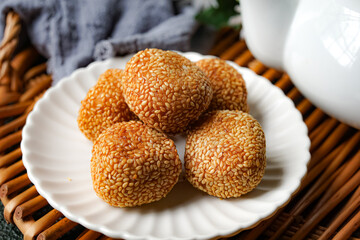 Sesame Ball (Bebola Bijan) or famously called Kuih Bom in Malaysia.