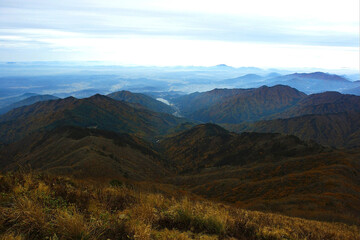 Beautiful morning scenery of Sobaeksan Mountain in Korea