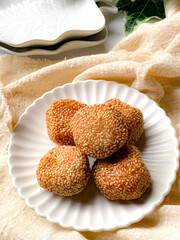 Sesame Ball (Bebola Bijan) or famously called Kuih Bom in Malaysia.