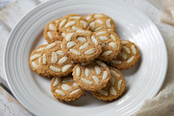 Popular cookies in Malaysia during celebration of Eid Mubarak (Hari Raya) on white background.