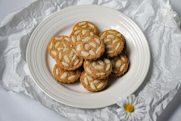 Popular cookies in Malaysia during celebration of Eid Mubarak (Hari Raya) on white background.