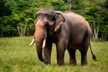 Obraz premium Sumatran elephant in Ragunan Wildlife Park, wildlife conservation photo