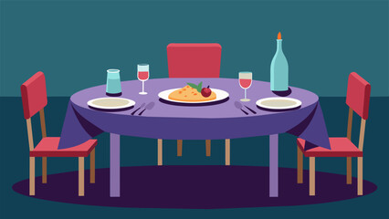 Obraz premium An empty dinner table set for a family meal but with no one sitting at it symbolizing the absence of connection and love in a troubled family