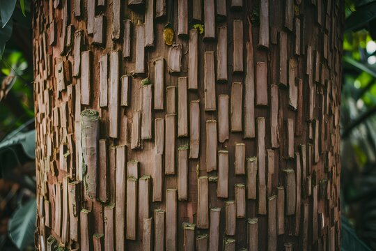 Tamarind tree bark texture background, natural pattern close up photo