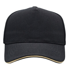 Black baseball cap, tracker cap. Mockup. A blank for the work of a designer. Isolate on a white...
