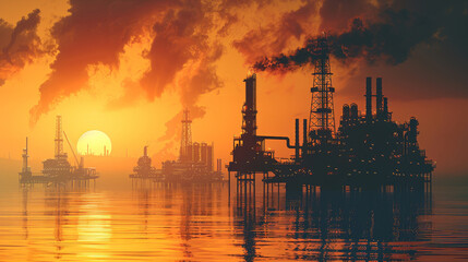 Obraz premium Carbon Capture Technology - net CO2 footprint development strategy. Generated- AI