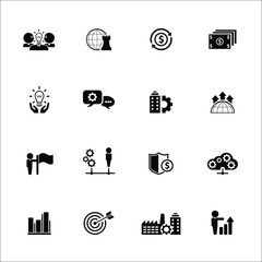 Universal business management and human resources icon set. Universal icons for web and mobile. Vector.	