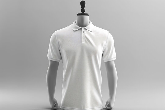 Classy White Polo Shirt on Mannequin for Fashion Branding