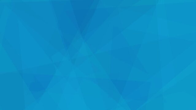 Abstract blue background with rotating triangles and other shapes - Modern, futuristic backdrop animation
