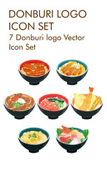 Donburi logo vector icon set 