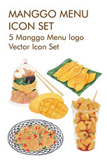 Manggo dishes logo vector icon set