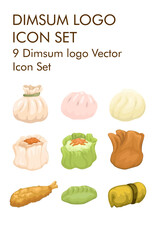 Dimdum logo vector icon set