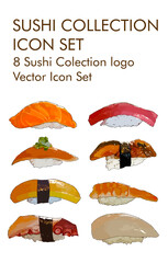 Sushi collection logo vector icon set