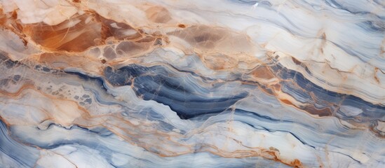 Fototapeta premium A detailed view of a smooth marble surface showcasing bright shades of blue and orange