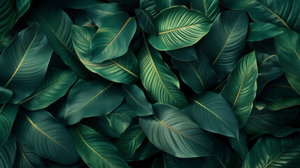 abstract nature background, tropical leaf closeup, dark wallpaper concept 