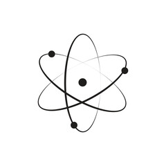 Atom icon in trendy flat design.