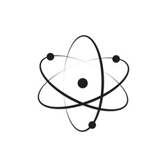 Atom icon in trendy flat design.