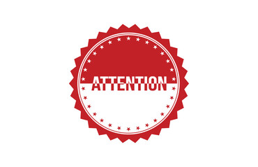 Attention red ribbon label banner. Open available now sign or Attention tag.