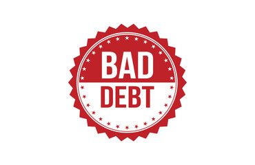 Red banner Bad Debt on white background.