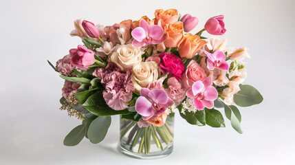 Obraz premium Mother's Day background image filled with colorful flowers, symbolizing love, care and gratitude for mom