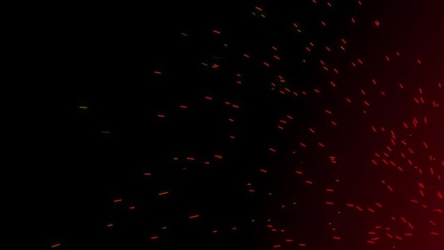 fire spark and Embers explosion with black background animation 