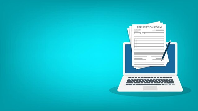 Online application form. Claim form, paperwork concepts.	
