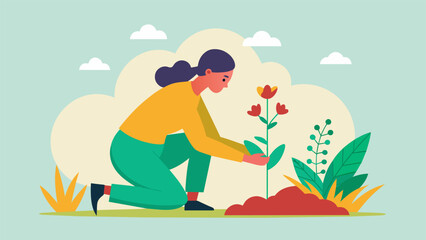 A person kneeling in a garden planting new seeds and nurturing new growth representing the willingness to start anew and rebuild after a